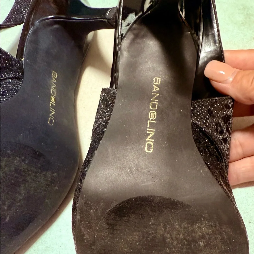 Bandolino Mirabella Heels sz 8m sparkling slip on sling back heels. Classy